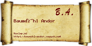 Baumöhl Andor névjegykártya